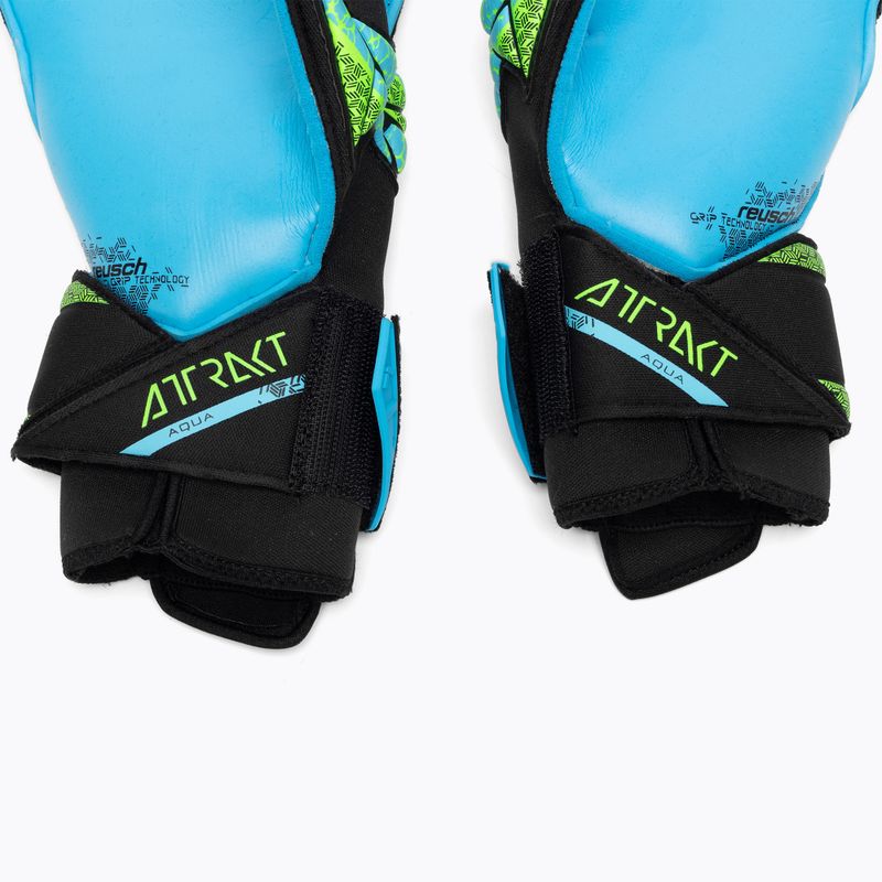 Vartininko pirštinės Reusch Attrakt Aqua Evolution black/fluo lime/aqua 5
