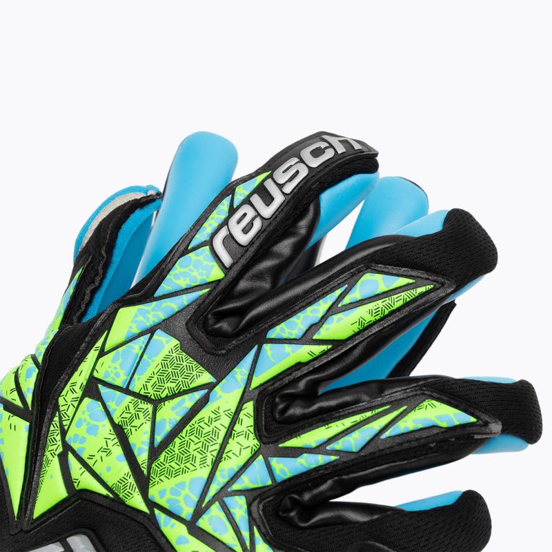 Vartininko pirštinės Reusch Attrakt Aqua black/fluo lime/aqua 4