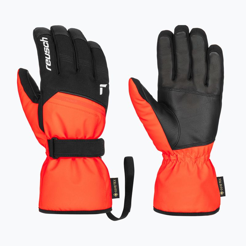 Slidinėjimo pirštinės Reusch Morris GORE-TEX black/fluo red