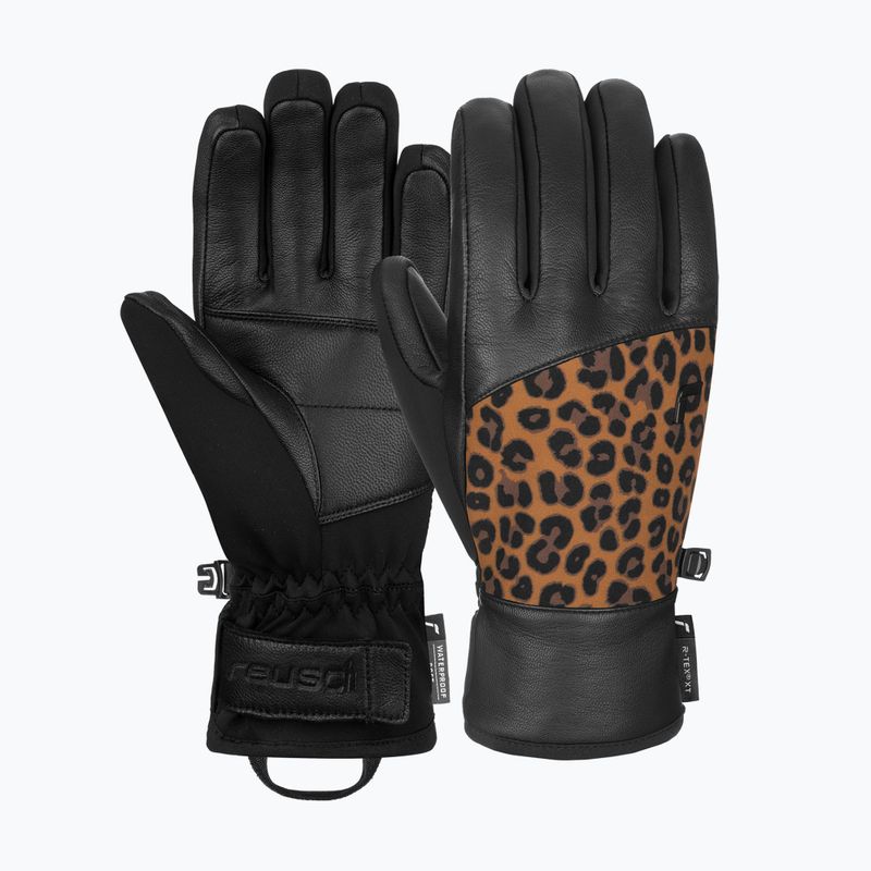 Moteriškos slidinėjimo pirštinės Reusch Beatrix R-Tex XT black/brown leopard 6