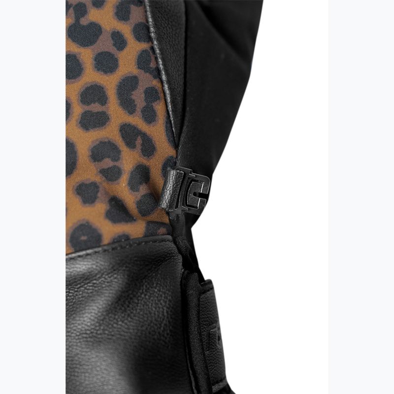 Moteriškos slidinėjimo pirštinės Reusch Beatrix R-Tex XT black/brown leopard 10