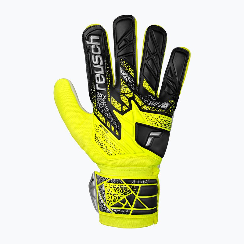 Vartininko pirštinės Reusch Attrakt Starter Solid safety yellow/silver 2
