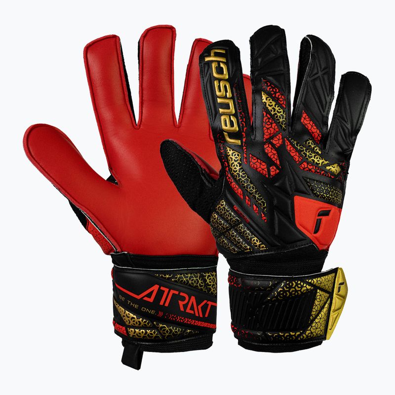 Vartininko pirštinės Reusch Attrakt Solid black/gold/fiery red