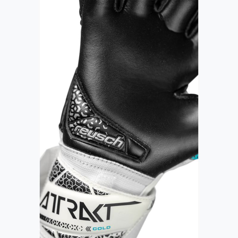 Vaikiškos vartininkų pirštinės Reusch Attrakt Gold NC Junior white/silver/black 5