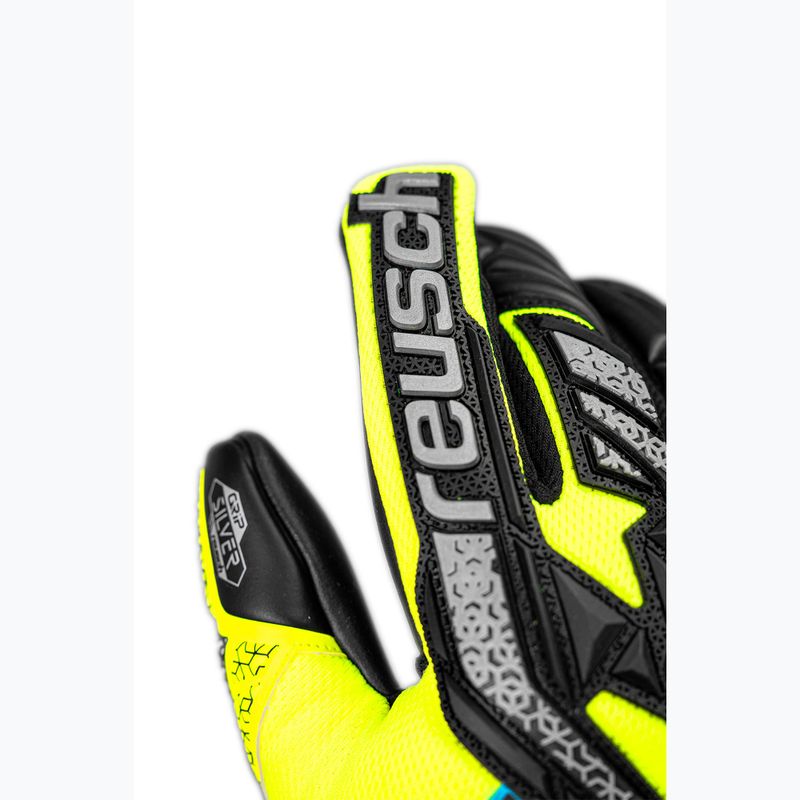 Vaikiškos vartininko pirštinės Reusch Attrakt Freegel Silver Junior safety yellow/silver/black 5