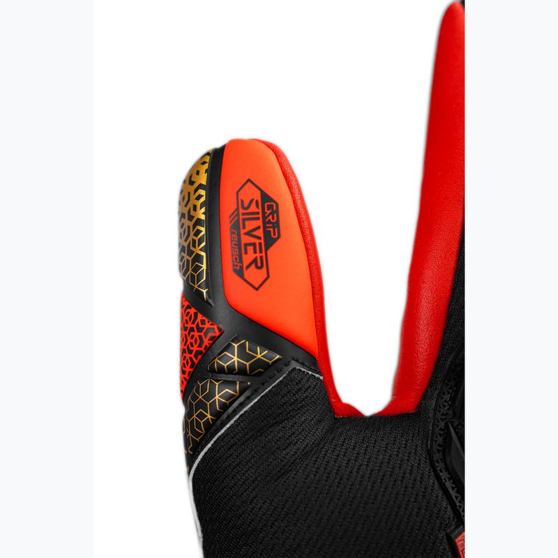 Vaikiškos vartininko pirštinės Reusch Attrakt Freegel Silver Junior black/gold/fiery red 6