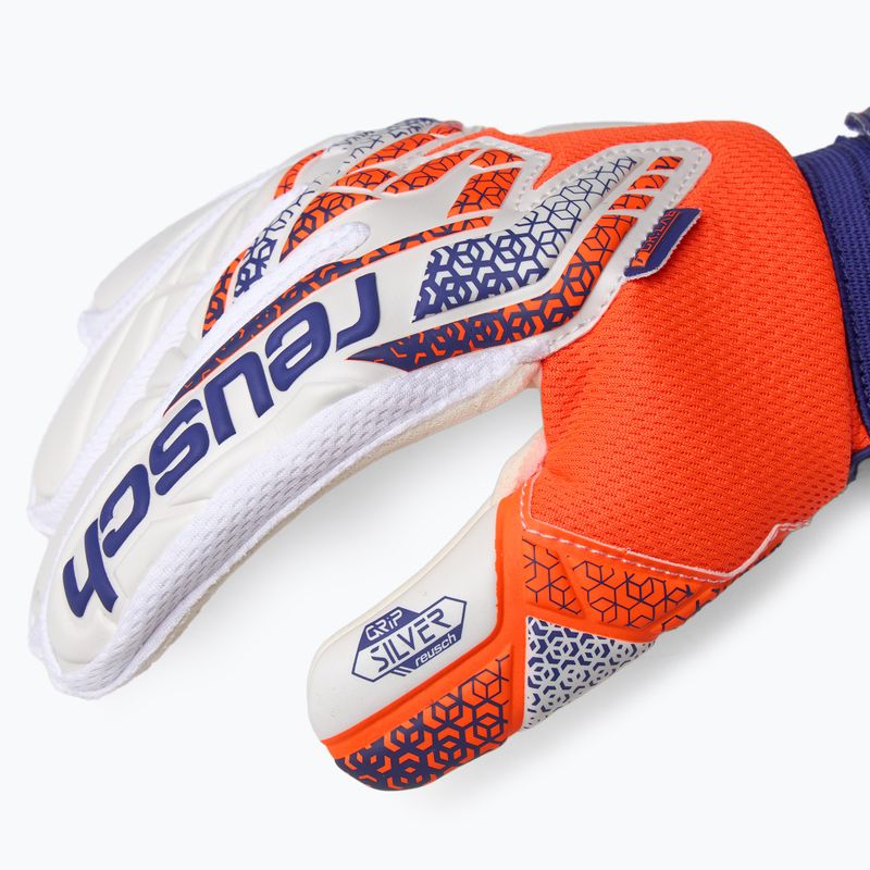 Vartininko pirštinės Reusch Attrakt Silver shocking orange/energize blue 4