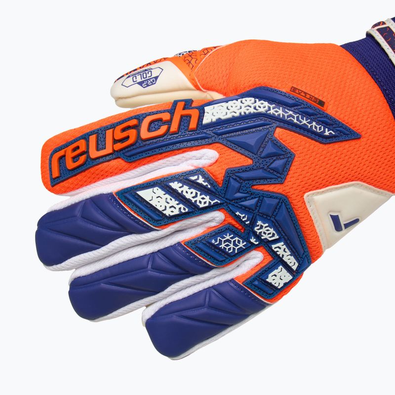 Reusch Attrakt Freegel Gold NC Junior oranžinės/mėlynos vaikiškos vartininko pirštinės 6