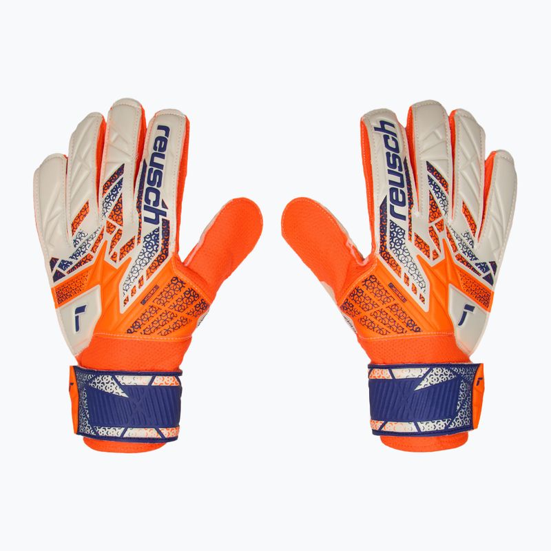 Vaikiškos vartininko pirštinės Reusch Attrakt Solid Junior shocking orange/energize blue 2