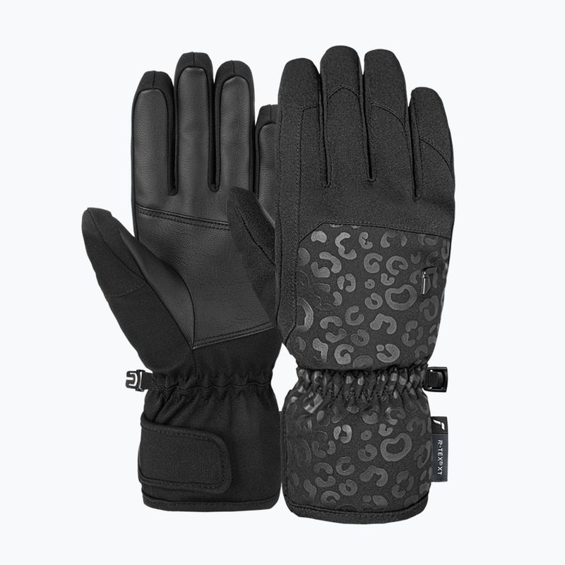 Moteriškos slidinėjimo pirštinės Reusch Keira R-Tex XT black/black leopard 2