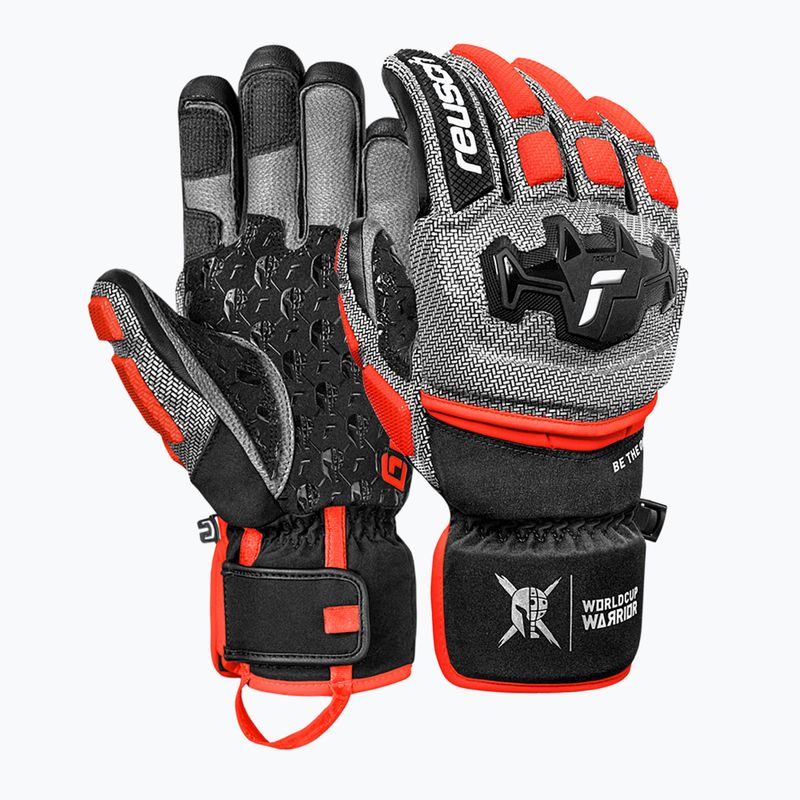 Vyriškos slidinėjimo pirštinės Reusch Worldcup Warrior GS black/silver/fluorescent red 2