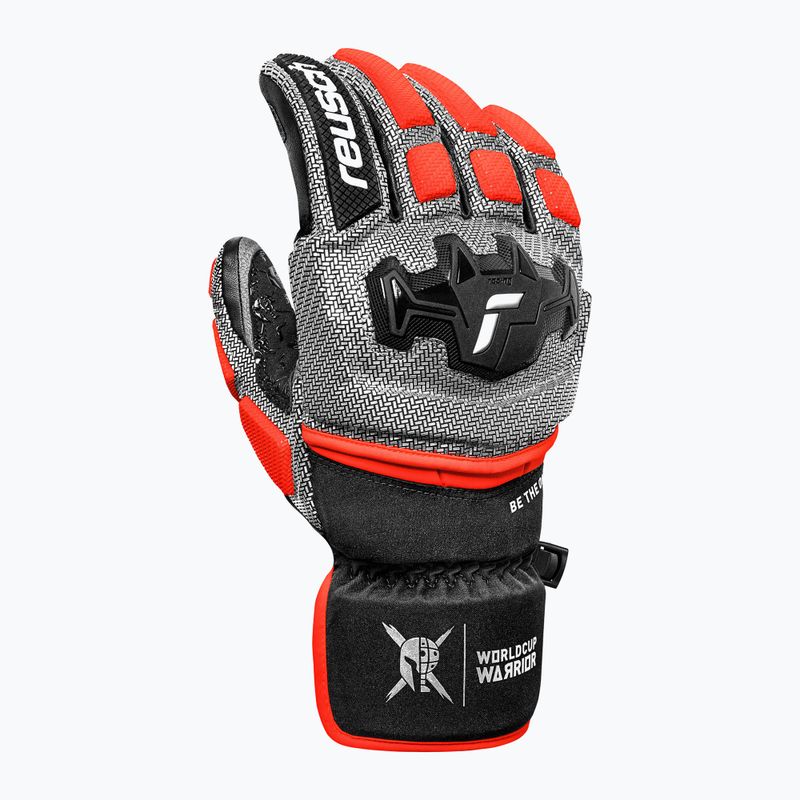 Vyriškos slidinėjimo pirštinės Reusch Worldcup Warrior GS black/silver/fluorescent red 3