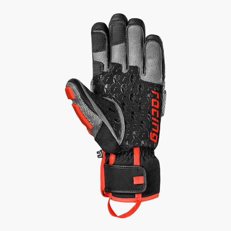 Vyriškos slidinėjimo pirštinės Reusch Worldcup Warrior GS black/silver/fluorescent red 4