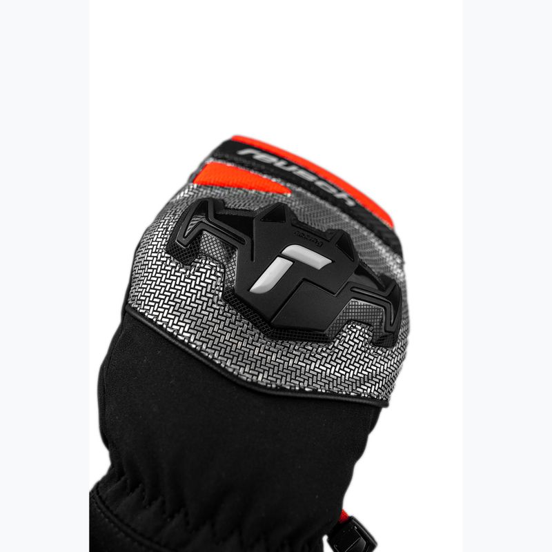 Slidinėjimo pirštinės Reusch Worldcup Warrior R-Tex XT Mitten black/silver/fluo red 5