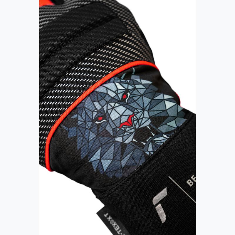 Vaikiškos slidinėjimo pirštinės Reusch Warrior R-Tex XT Junior black/silver/fluo red 7