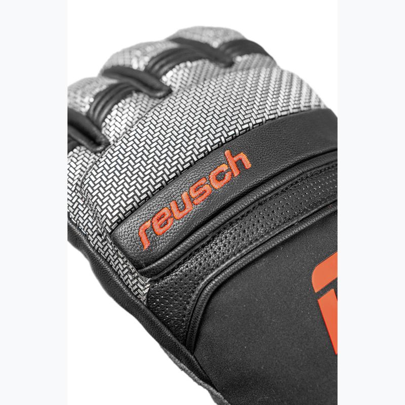 Vyriškos slidinėjimo pirštinės Reusch Alpine Master black/silver/fluo red 7