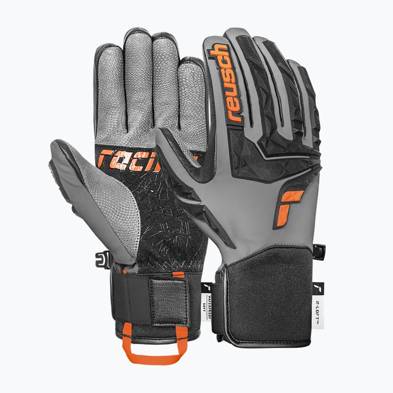 Vyriškos slidinėjimo pirštinės Reusch Ultra steel grey / black / shoc 2