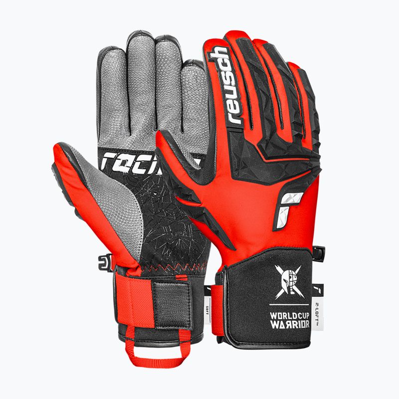 Vyriškos slidinėjimo pirštinės Reusch Ultra black/fluorescent red 2