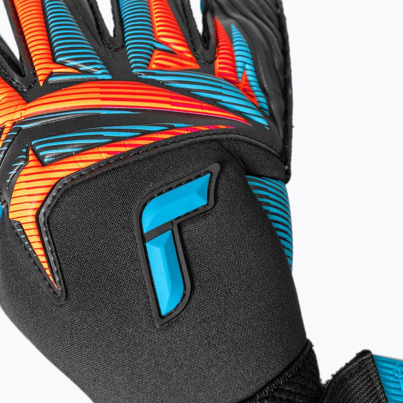 Vartininko pirštinės Reusch Attrakt Aqua Evolution black/shocking orange/aqua blue 5