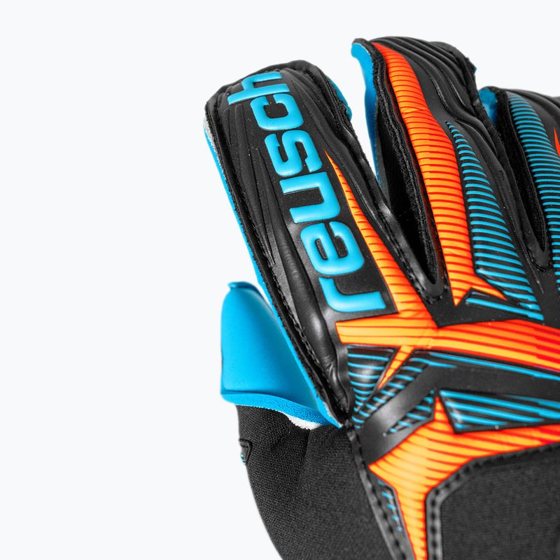 Vartininko pirštinės Reusch Attrakt Aqua Evolution black/shocking orange/aqua blue 6