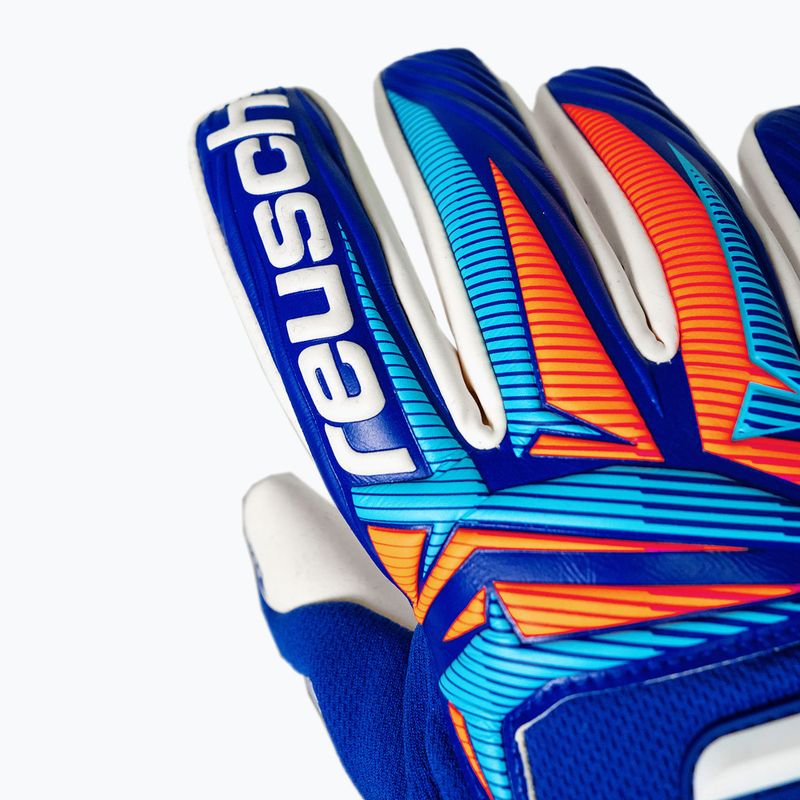 Vartininko pirštinės Reusch Attrakt Gold X NC Gravity sharp blue/white/shocking orange 5