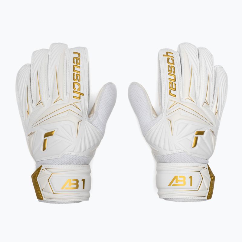 Vaikiškos vartininko pirštinės Reusch Attrakt AB1 Solid Junior white/gold 2