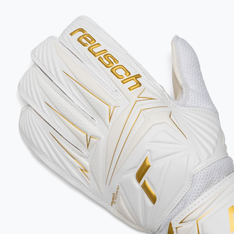 Vaikiškos vartininko pirštinės Reusch Attrakt AB1 Solid Junior white/gold 4