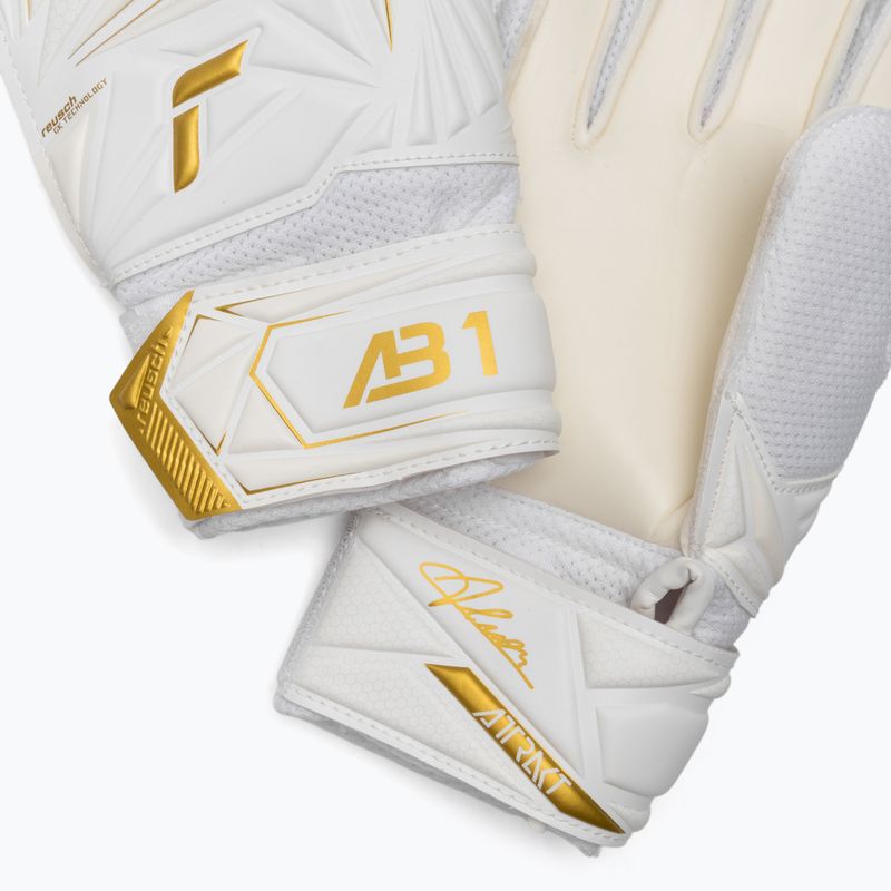 Vaikiškos vartininko pirštinės Reusch Attrakt AB1 Solid Junior white/gold 5