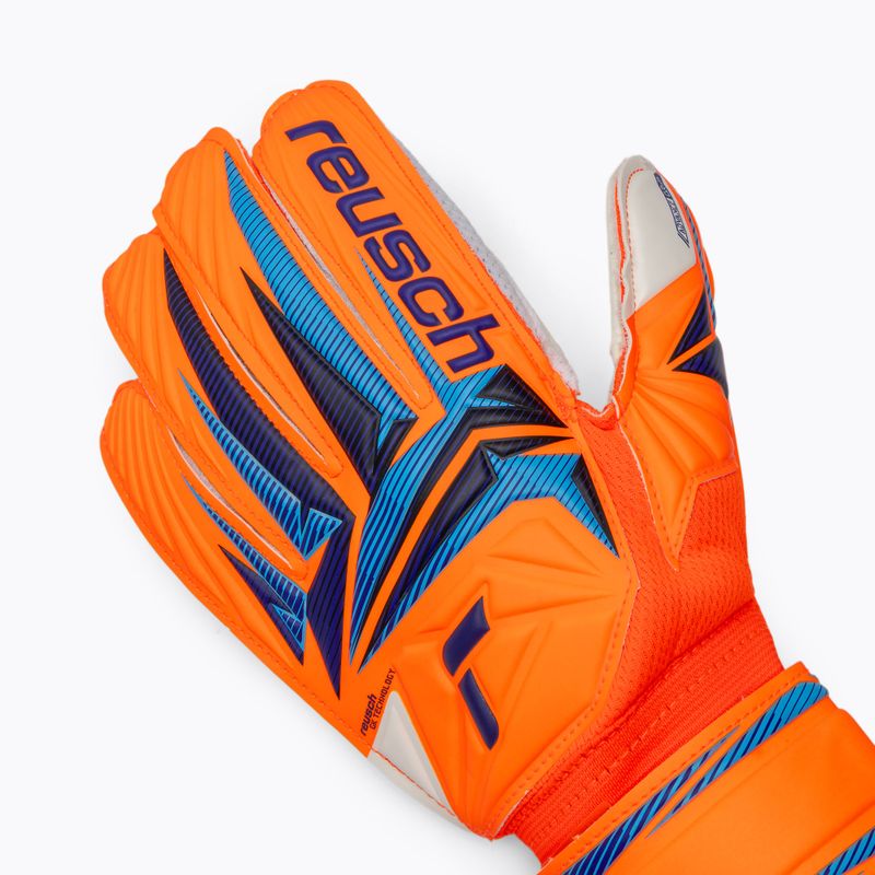 Vaikiškos vartininko pirštinės Reusch Attrakt Advance Junior shocking orange/blue 4