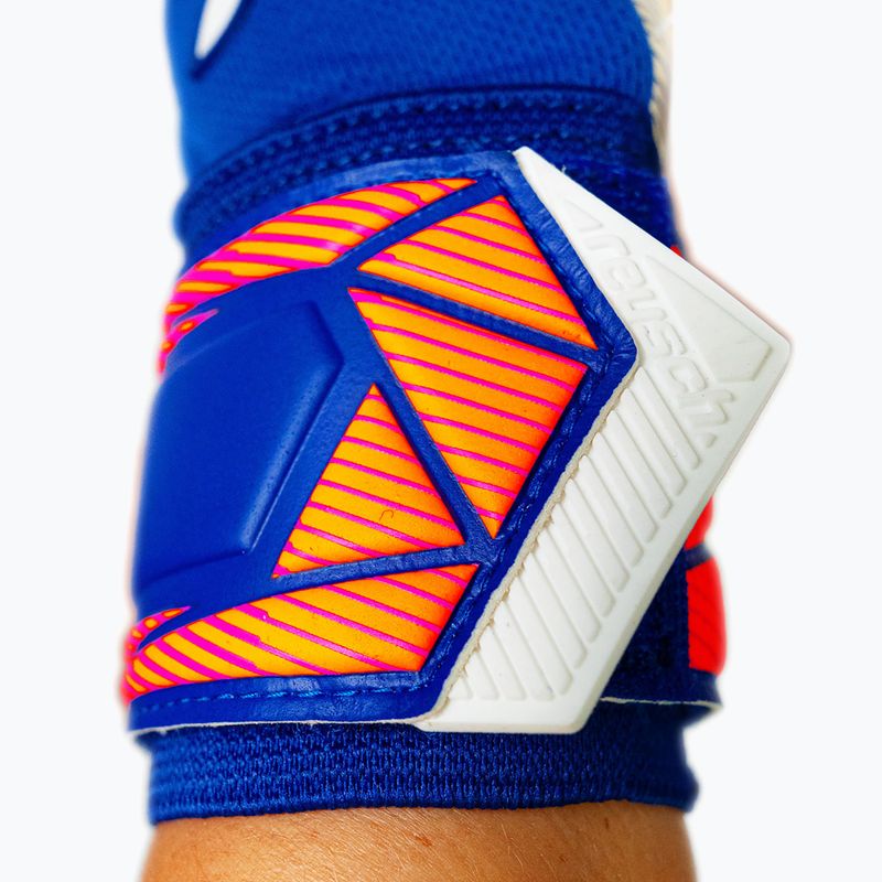 Vartininko pirštinės Reusch Attrakt Gold X NC sharp blue/white/shocking orange 7