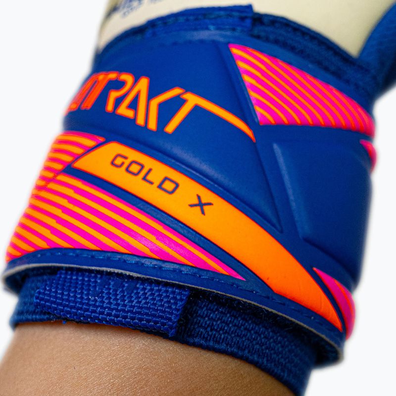 Vartininko pirštinės Reusch Attrakt Gold X NC sharp blue/white/shocking orange 8