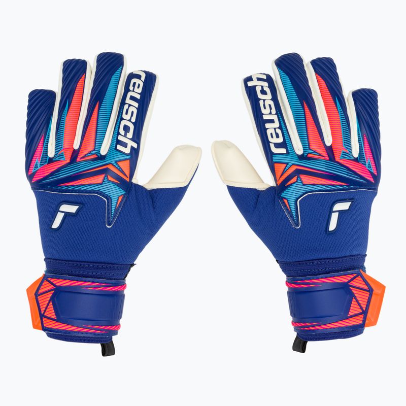 Vaikiškos vartininko pirštinės Reusch Attrakt Gold X NC Junior sharp blue/white/shocking orange 2