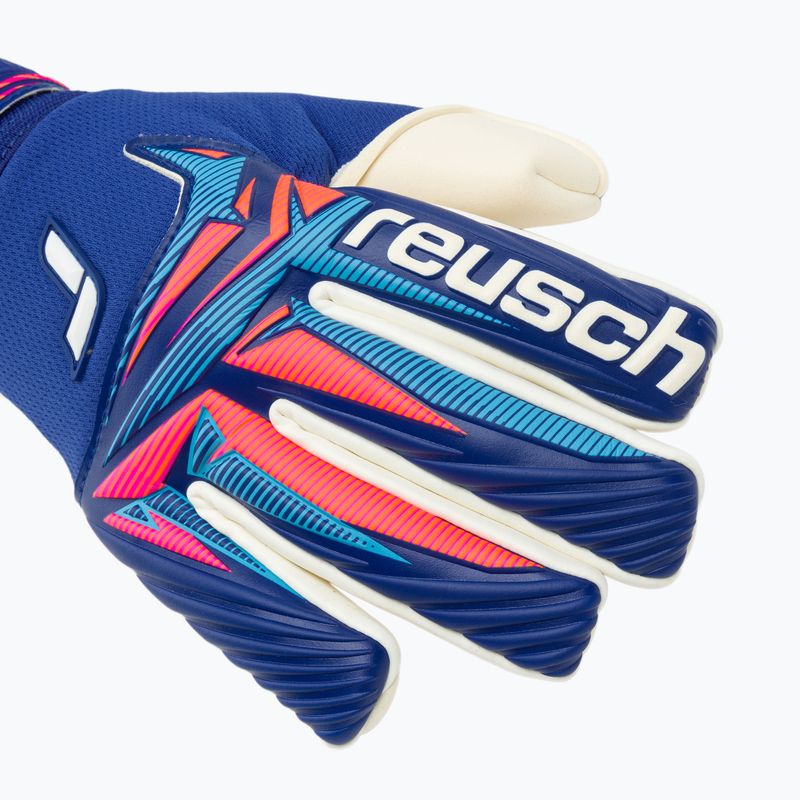 Vaikiškos vartininko pirštinės Reusch Attrakt Gold X NC Junior sharp blue/white/shocking orange 4