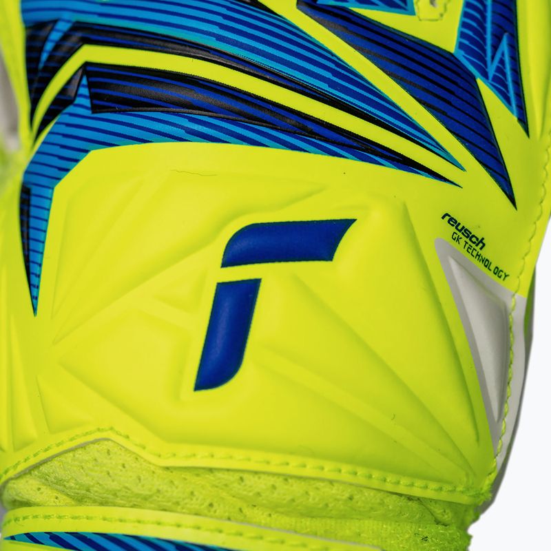 Vaikiškos vartininko pirštinės Reusch Attrakt Solid Junior safety yellow/blue 5