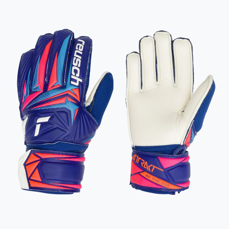 Vaikiškos vartininko pirštinės Reusch Attrakt Solid Junior sharp blue/white/shocking orange