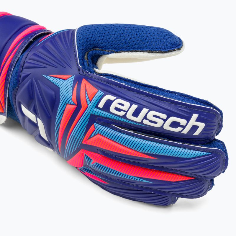 Vaikiškos vartininko pirštinės Reusch Attrakt Solid Junior sharp blue/white/shocking orange 4