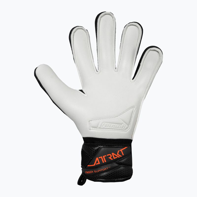 Vaikiškos vartininko pirštinės Reusch Attrakt Advance Finger Support Junior black/shocking orange 3