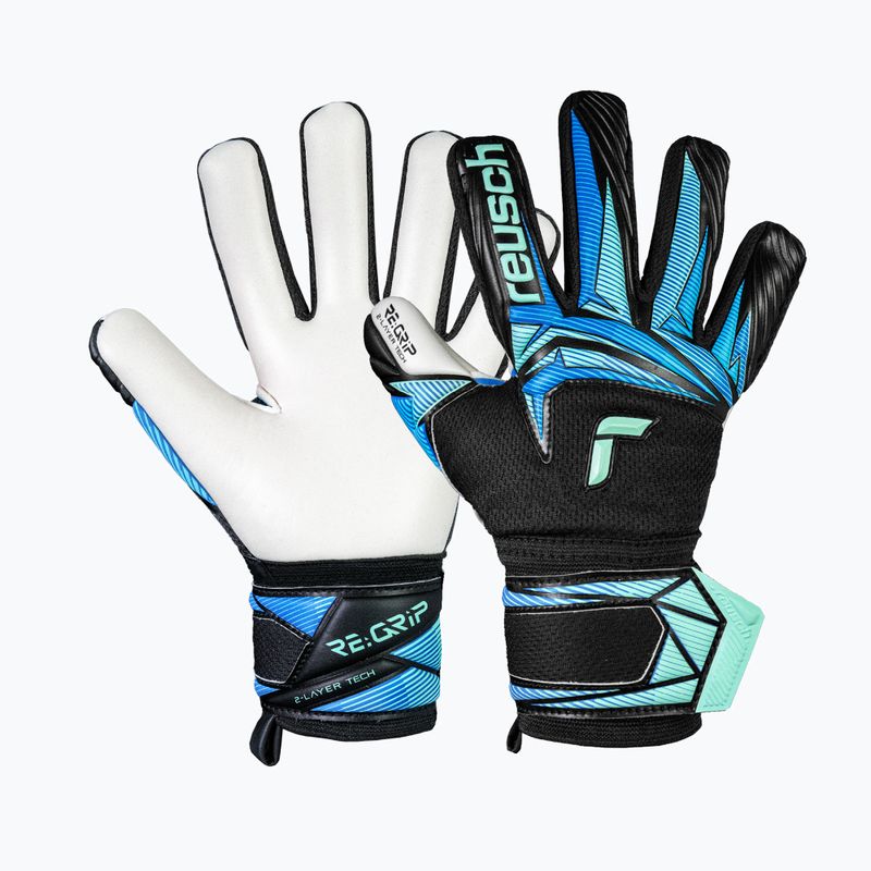 Vaikiškos vartininko pirštinės Reusch Attrakt RE:GRIP NC Junior black/ocean light 2
