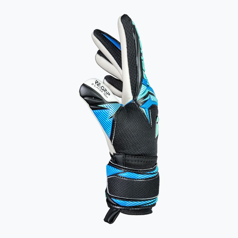 Vaikiškos vartininko pirštinės Reusch Attrakt RE:GRIP NC Junior black/ocean light 5