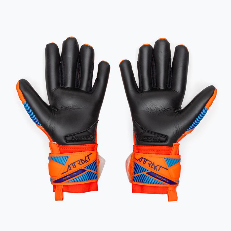 Vaikiškos vartininko pirštinės Reusch Attrakt Infinity Evolution NC Junior shocking orange/blue/black 3