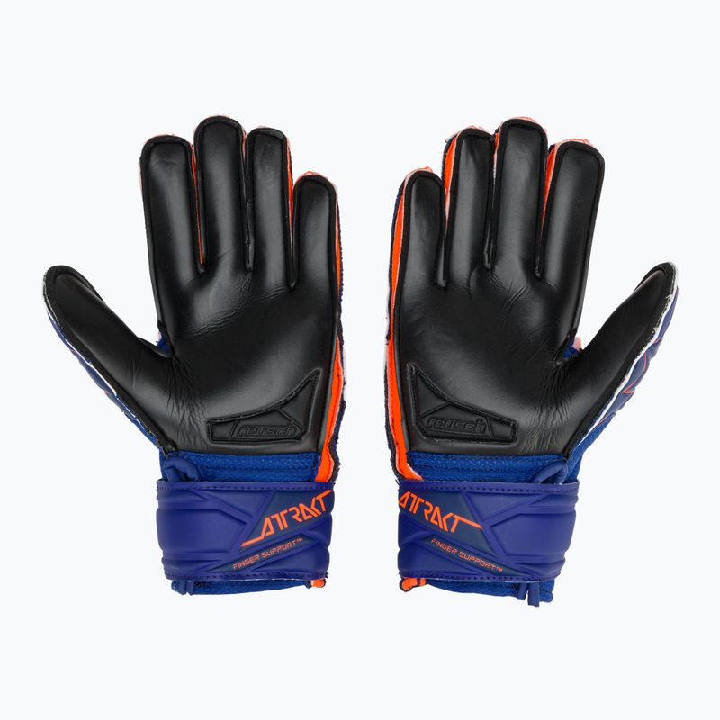 Vaikiškos vartininko pirštinės Reusch Attrakt Infinity Finger Support Junior sharp blue/shocking orange/black 3