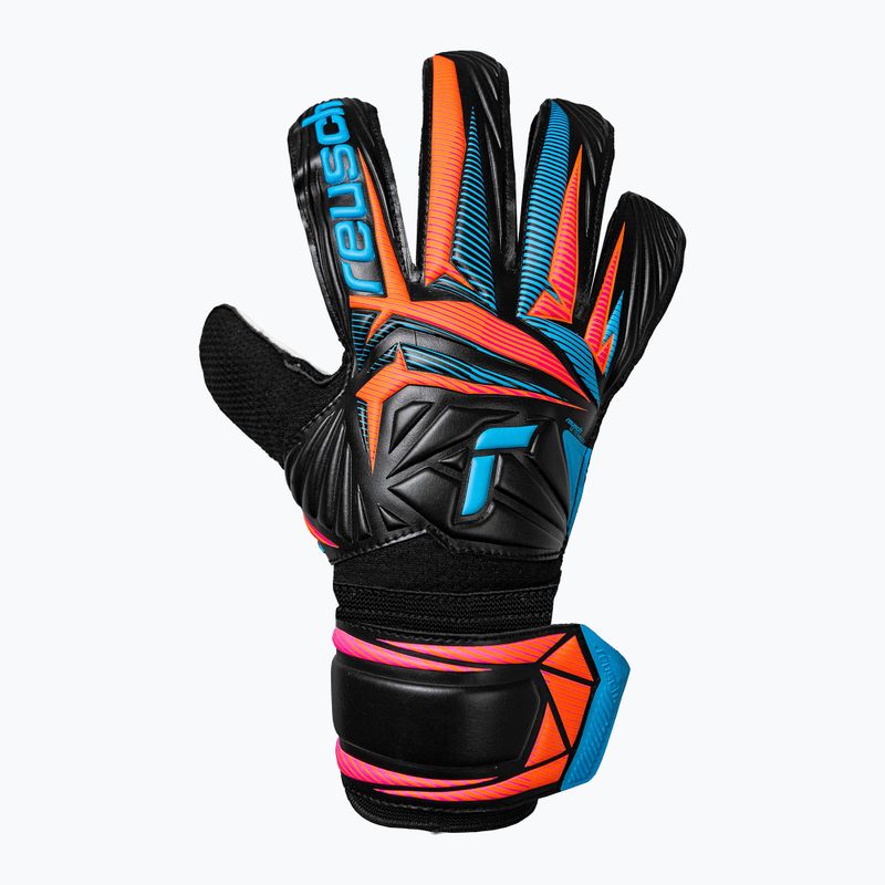 Vartininko pirštinės Reusch Attrakt Solid black/aqua blue/shocking orange 2