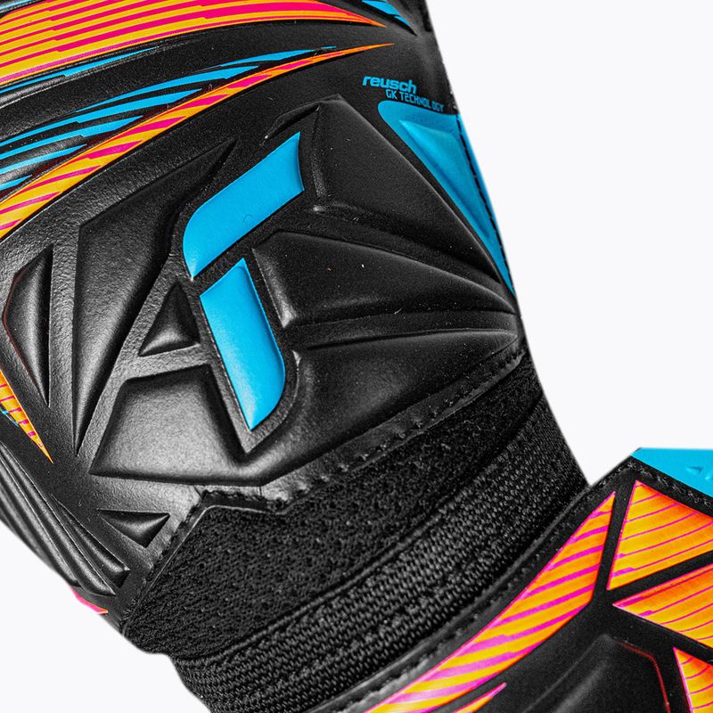 Vartininko pirštinės Reusch Attrakt Solid black/aqua blue/shocking orange 5