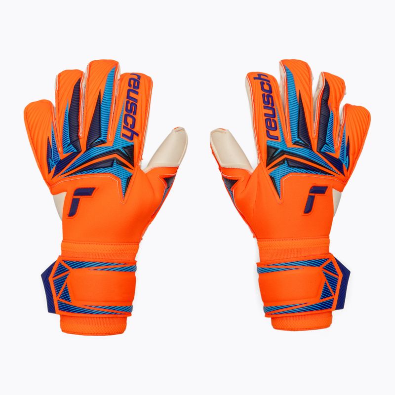 Vartininko pirštinės Reusch Attrakt Gold X Evolution shocking orange/blue 2