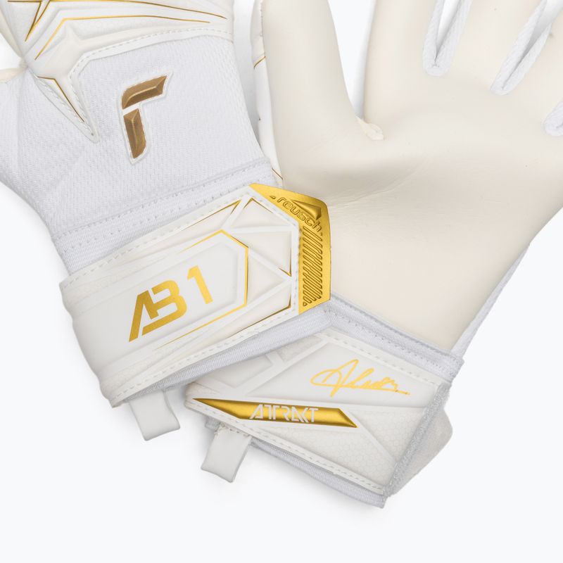 Vaikiškos vartininko pirštinės Reusch Attrakt AB1 Advance Junior white/gold 5