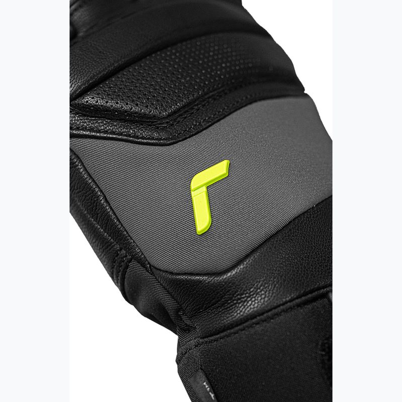 Slidinėjimo pirštinės Reusch Profi SL black/dark granite/safety yellow 4