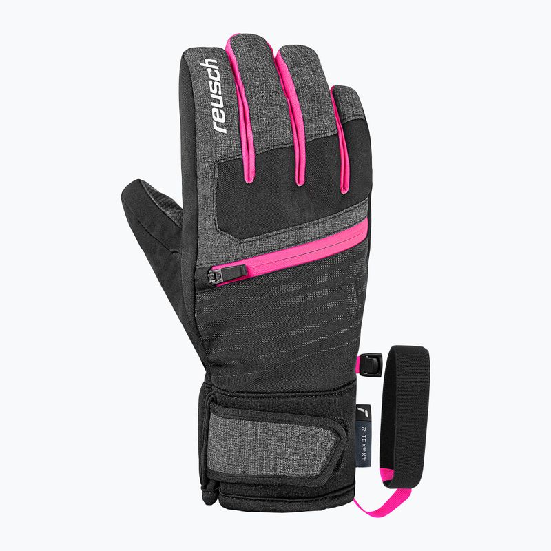 Vaikiškos slidinėjimo pirštinės Reusch Leo R-Tex XT black/black melange/pink glo 2