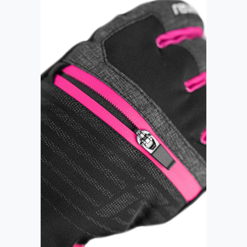 Vaikiškos slidinėjimo pirštinės Reusch Leo R-Tex XT black/black melange/pink glo 6