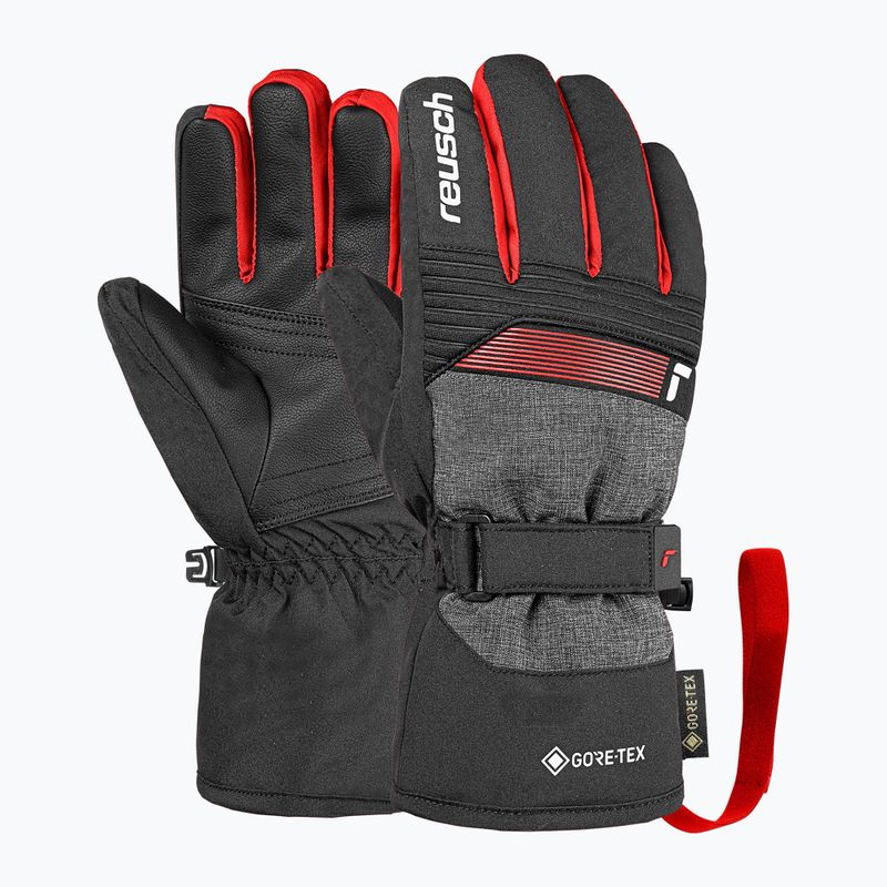 Vaikiškos slidinėjimo pirštinės Reusch Rocket GORE-TEX black/black melange/fire red
