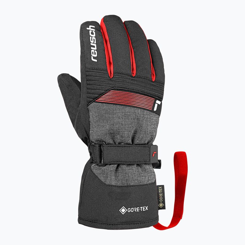 Vaikiškos slidinėjimo pirštinės Reusch Rocket GORE-TEX black/black melange/fire red 2